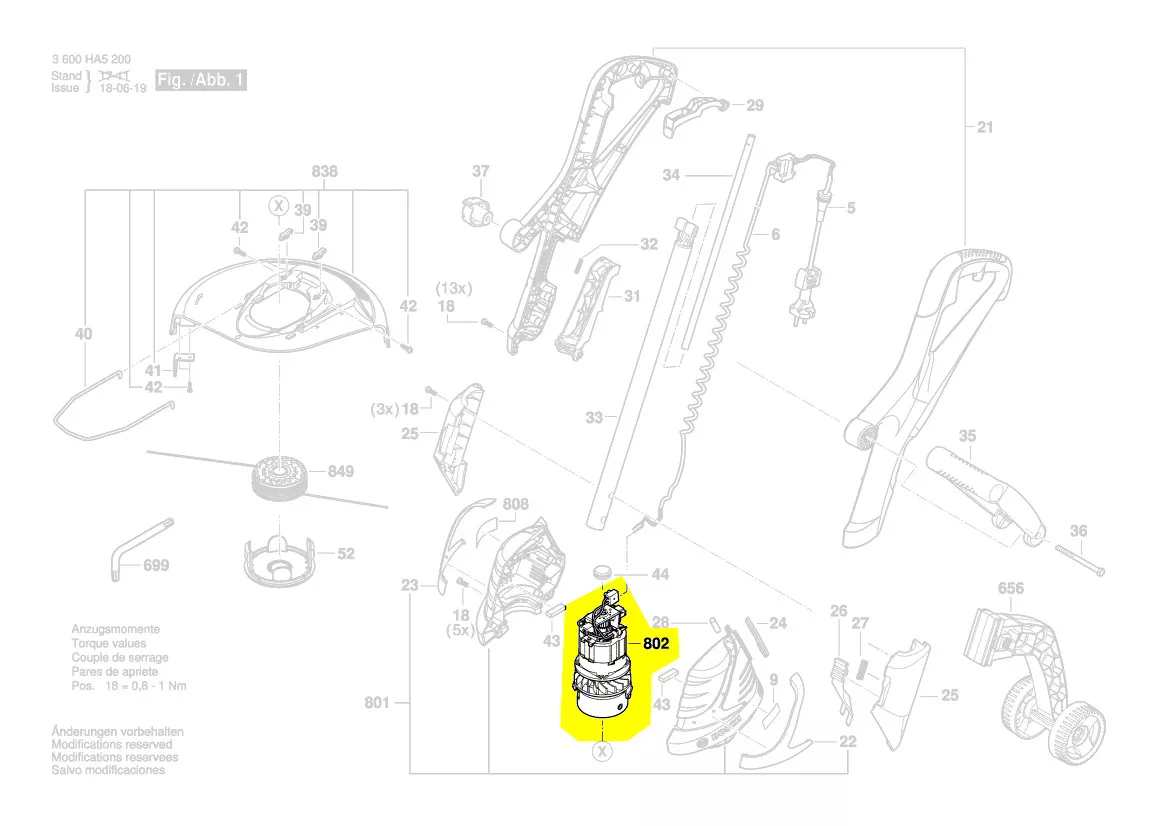 Moteur 230 V réf. 1 607 000 C6K pour coupe-bordure Bosch